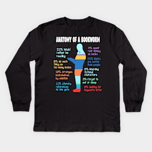 Anatomy Of A Bookworm Kids Long Sleeve T-Shirt